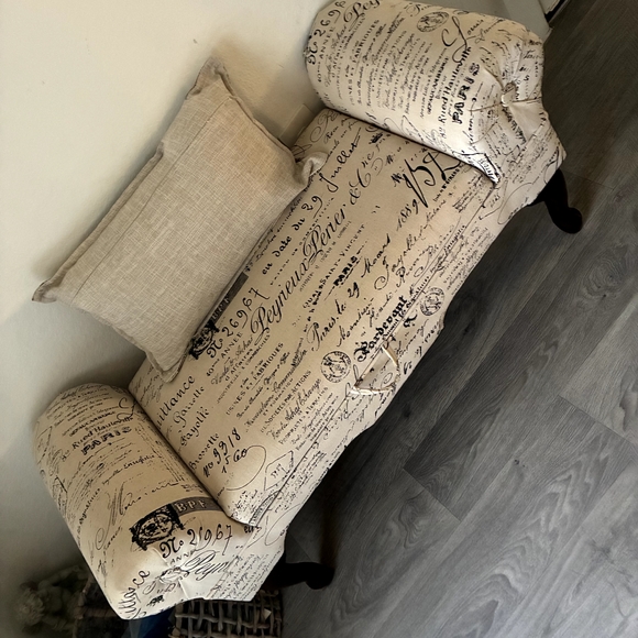 Elegant Script Beige Bench